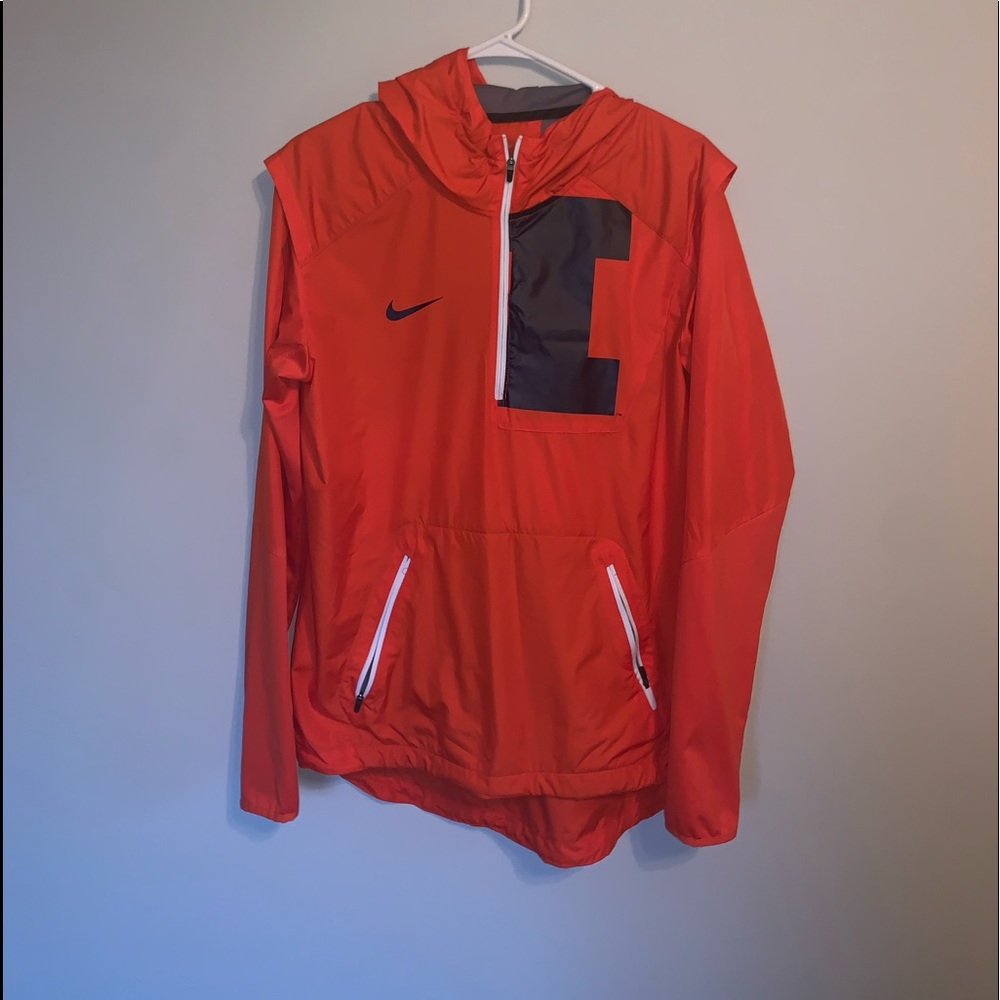 orange hooded raincoat!